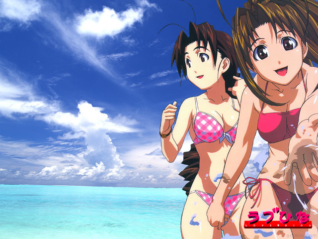 Beach two women bikinis ocean free wallpaper - medium preview image