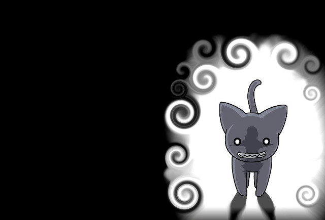 Creepy cartoon cat eldritch black free wallpaper - medium preview image