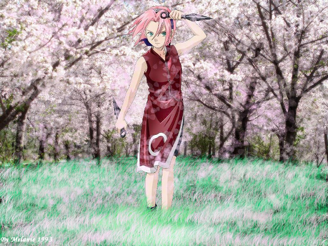 Woman red dress field trees free wallpaper - medium preview image