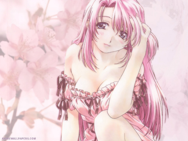 Pink hair pink dress anime free wallpaper - medium preview image