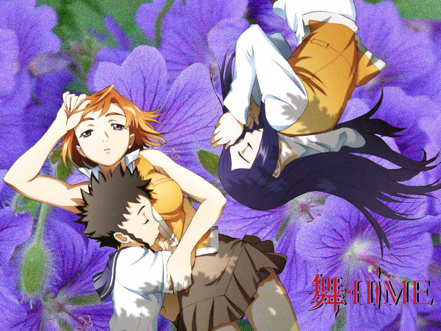 Anime girls flower hug school free wallpaper - medium preview image