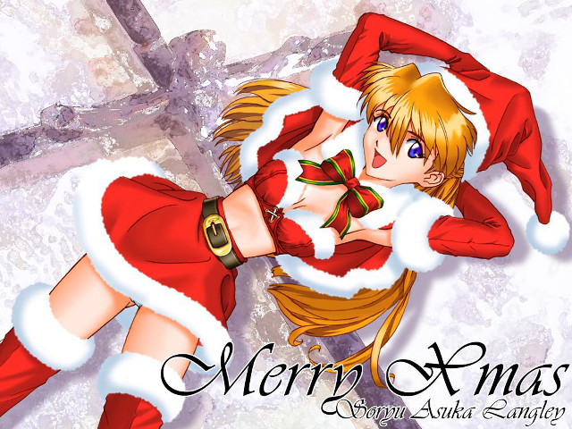 Christmas santa woman anime fur free wallpaper - medium preview image