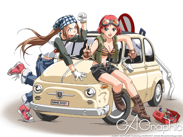 Neogeo manga girls car luggage free wallpaper - medium preview image