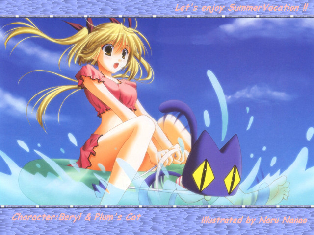 Girl cat water summer alice free wallpaper - medium preview image