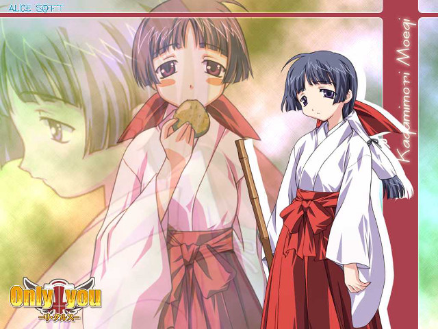 Anime couple ayu rokkaku miko free wallpaper - medium preview image