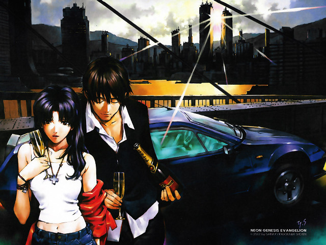 City couple car bridge skyline free wallpaper - medium preview image