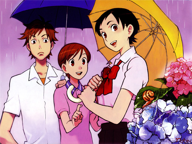 Family rain umbrella flower storybook free wallpaper - medium preview image