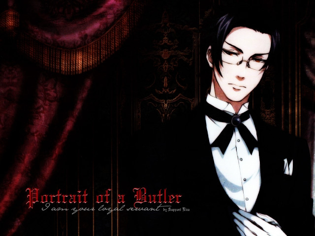 Man tuxedo bowtie curtain hands free wallpaper - medium preview image