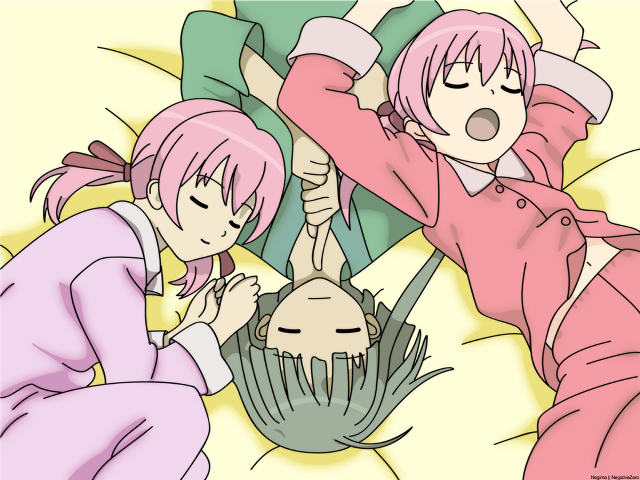 Anime girls bed cupcake rayonism free wallpaper - medium preview image
