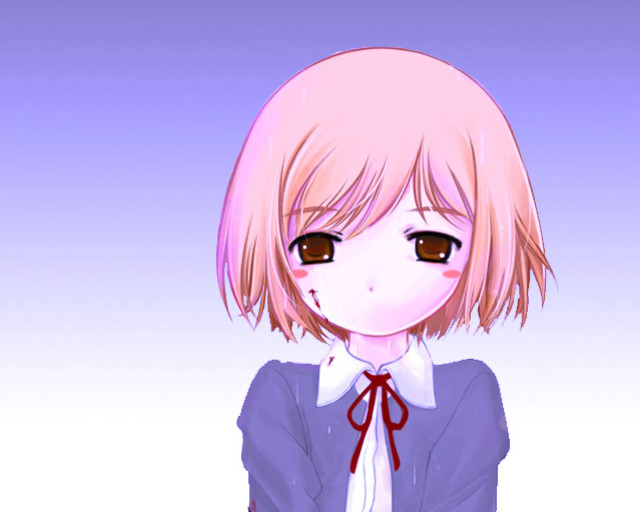 Cartoon girl blood blush ribbon free wallpaper - medium preview image