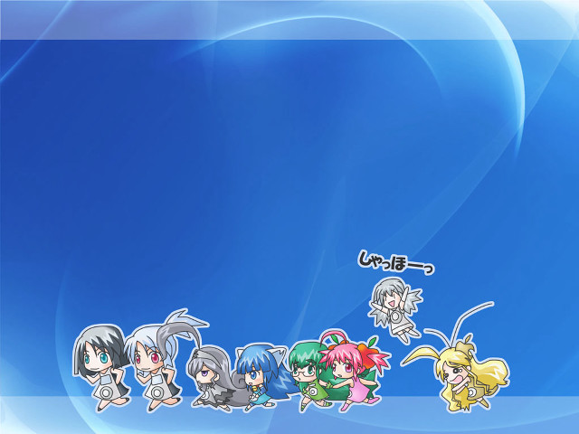 Anime group bluewave chibi flying free wallpaper - medium preview image