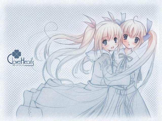 Anime girls hug long hair free wallpaper - medium preview image