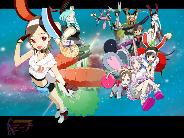 Anime characters flying balloons space free wallpaper - medium preview image