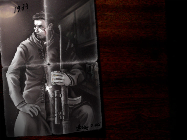 Man holding gun dark room #3 free wallpaper - medium preview image