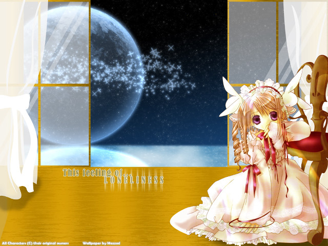 Moonlight astronaut girl white dress free wallpaper - medium preview image