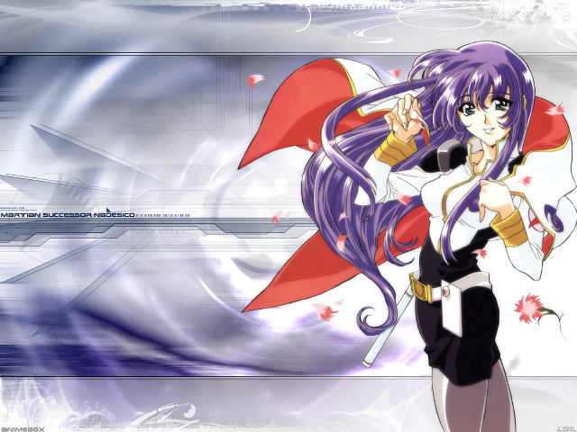 Anime girl purple hair sword free wallpaper - medium preview image