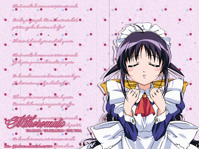 Ayako rokkaku maid apron pink free wallpaper - medium preview image