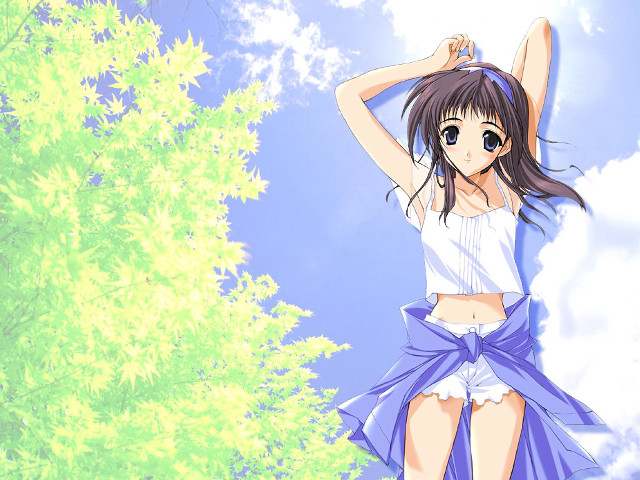 Chizuko yoshida anime girl outdoor free wallpaper - medium preview image