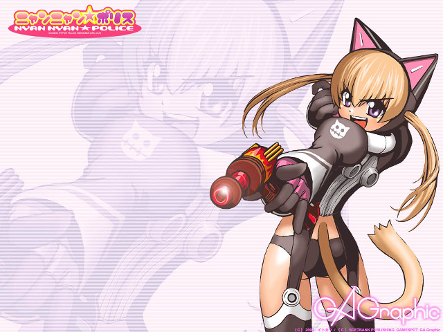 Cat costumed girl gun yayoi free wallpaper - medium preview image