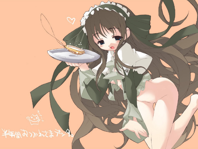 Girl food green dress pink free wallpaper - medium preview image