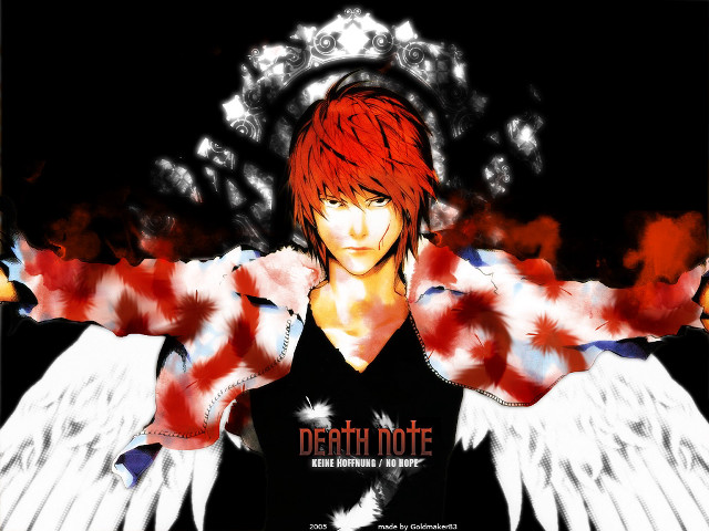 Red haired angel wings gothic free wallpaper - medium preview image