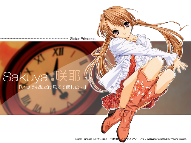 Girl clock sakuya kikukawa yayoi free wallpaper - medium preview image