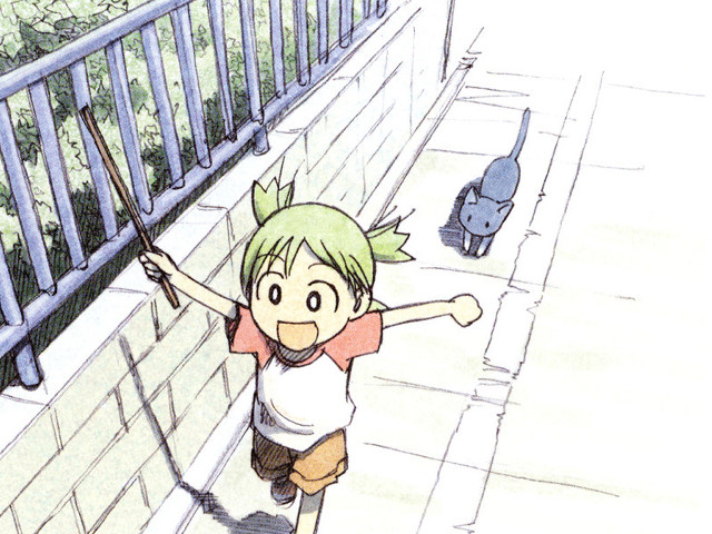 Child greenhair smiling outdoors neoexpressionism free wallpaper - medium preview image