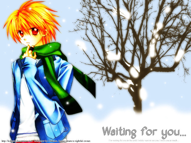 Young man orange hair scarf free wallpaper - medium preview image