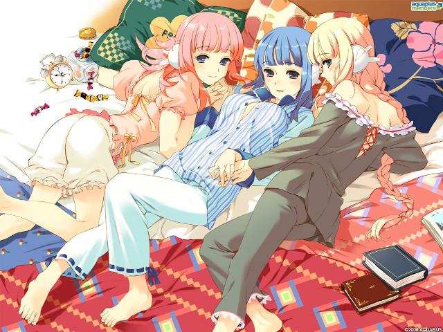 Group of people bed book free wallpaper - medium preview image