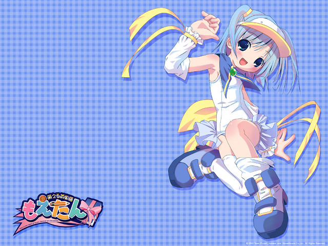 Flying cartoon girl hat ribbon free wallpaper for desktop - medium preview image