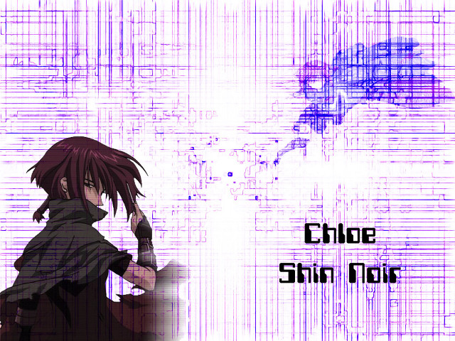 Anime character purple background celshading free wallpaper for desktop - medium preview image