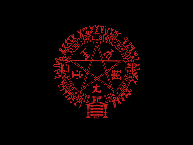 Pentagramus satan red ink tattoo free wallpaper - medium preview image