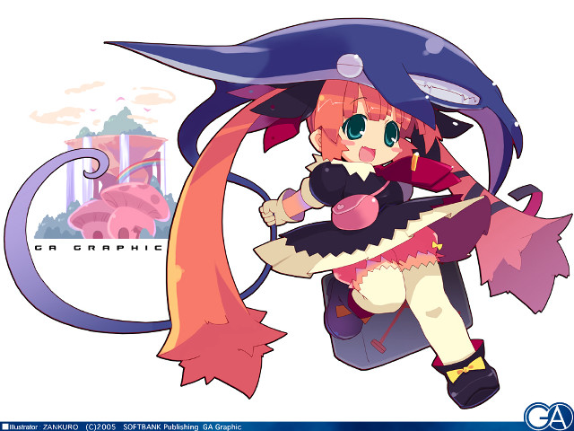 Cartoon girl hat dress pink free wallpaper - medium preview image