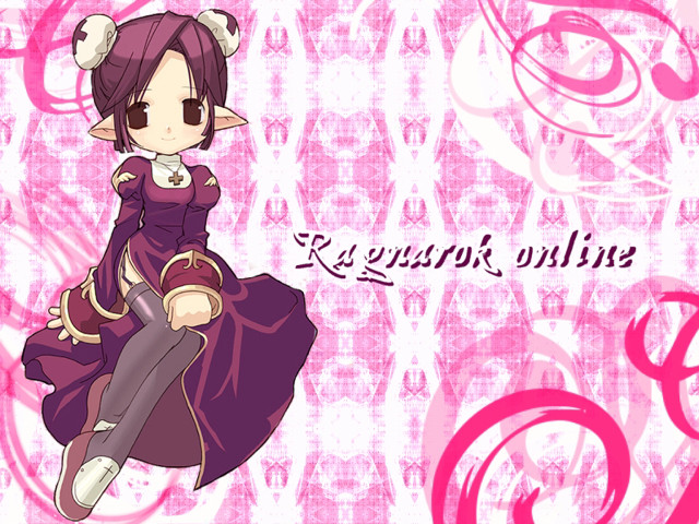 Girl purple dress pink swirl free wallpaper - medium preview image