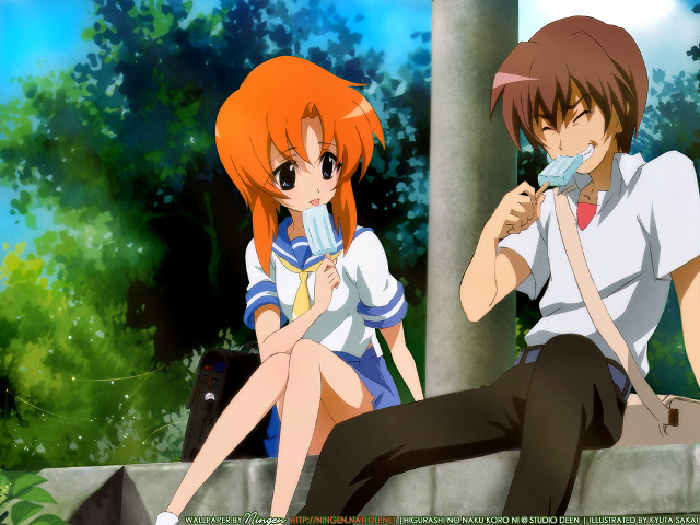 Anime characters woods sitting teeth free wallpaper - medium preview image