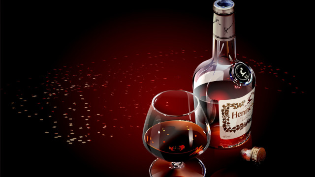 Wine bottle glass red background free wallpaper - medium preview image