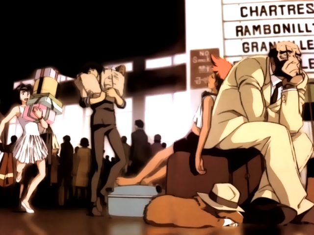 Cartoon men sitting standing group free wallpaper - medium preview image