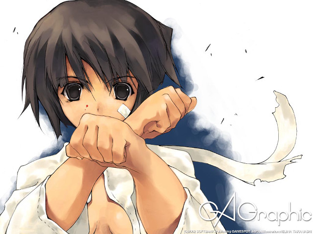 Anime character pointing finger white free wallpaper - medium preview image