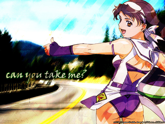 Purple dress woman pointing outdoors free wallpaper - medium preview image
