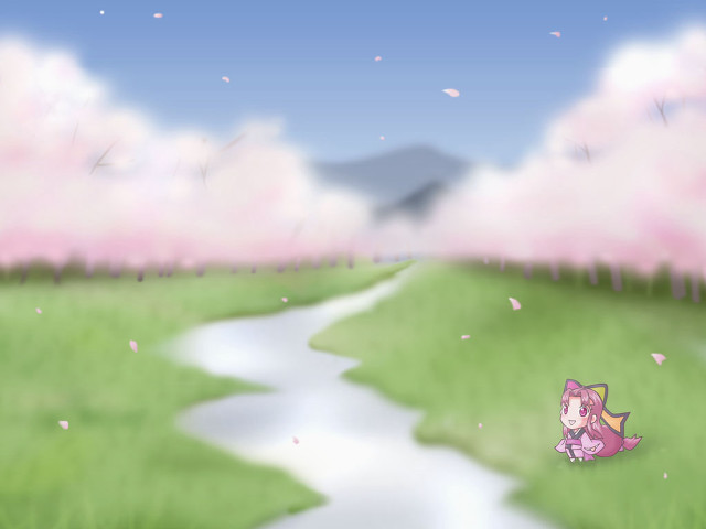 Pink cat field water sky free wallpaper - medium preview image