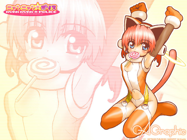Cartoon cat licking lollipop anime free wallpaper - medium preview image
