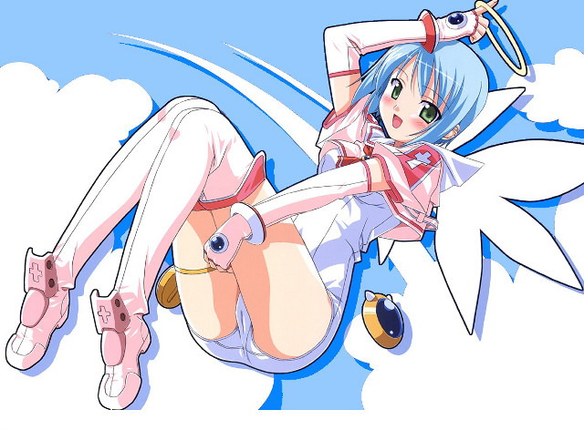 Cartoon girl cat bird angel free wallpaper - medium preview image