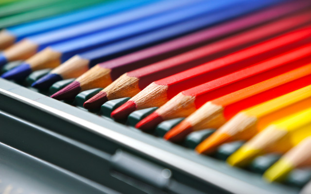 Colored pencils close up black free wallpaper - medium preview image