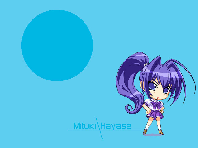 Purple haired chibi schooluniform moon free wallpaper - medium preview image
