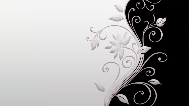 Black white floral background swirl free wallpaper - medium preview image