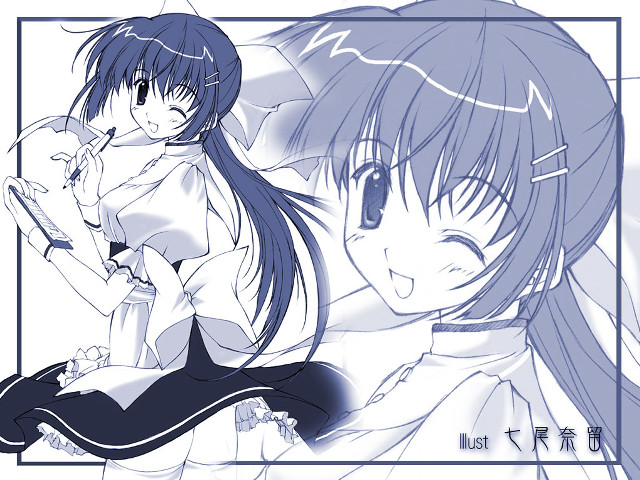 Anime couple blueeyes longhair bottles free wallpaper - medium preview image