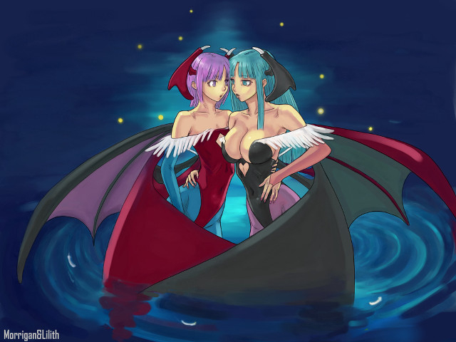 Moonlit wings battle girls anime free wallpaper - medium preview image