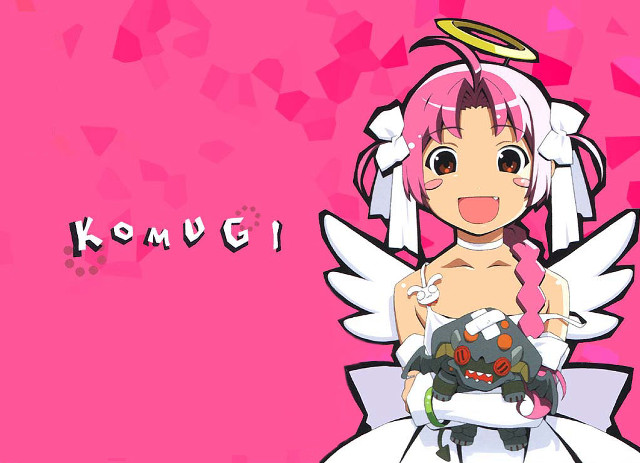 Pink haired angel girl stuffed free wallpaper - medium preview image