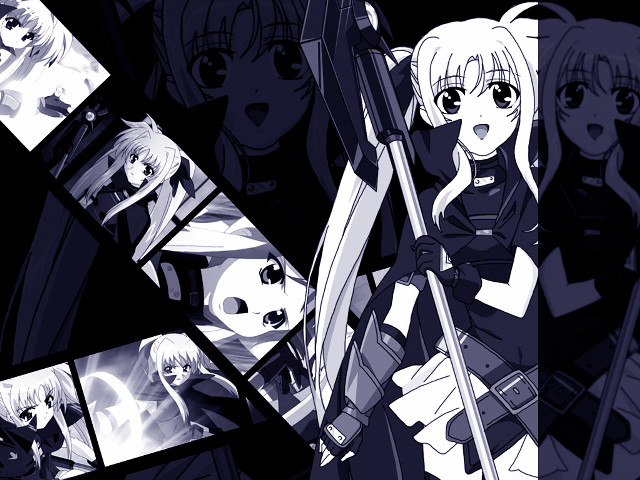 Anime girls swords black background free wallpaper - medium preview image