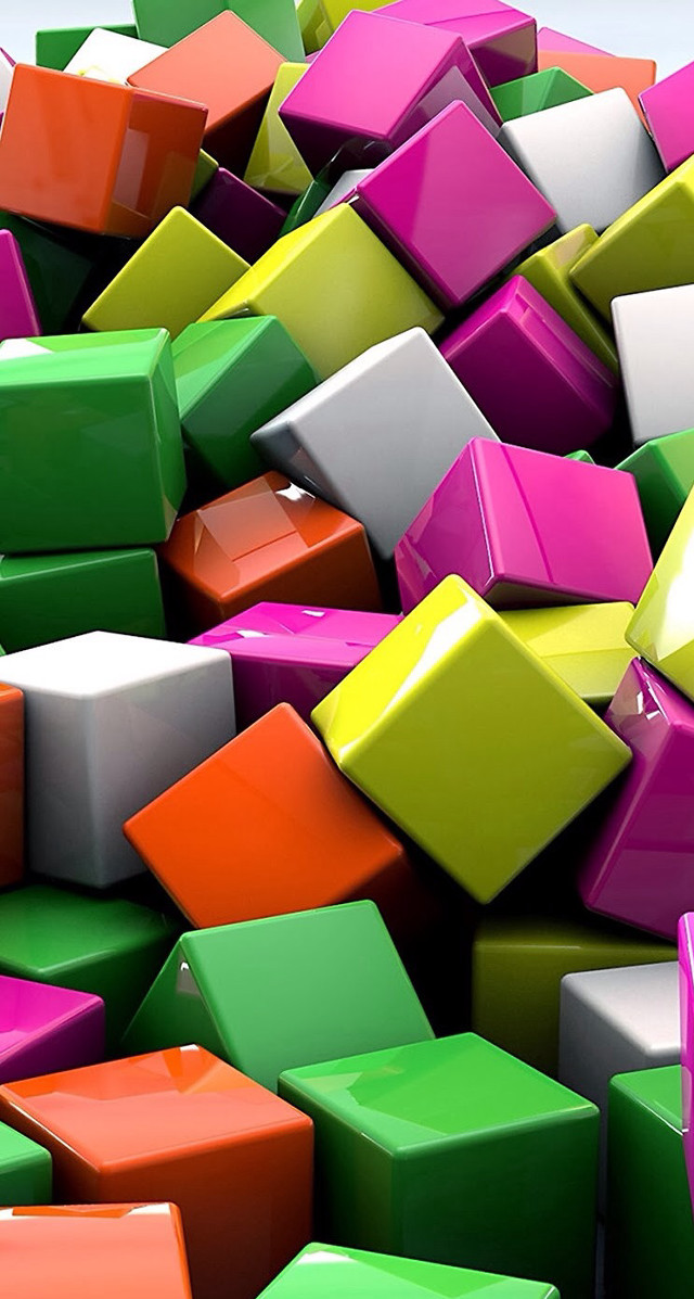 Colorful cubes pile table white free wallpaper - medium preview image